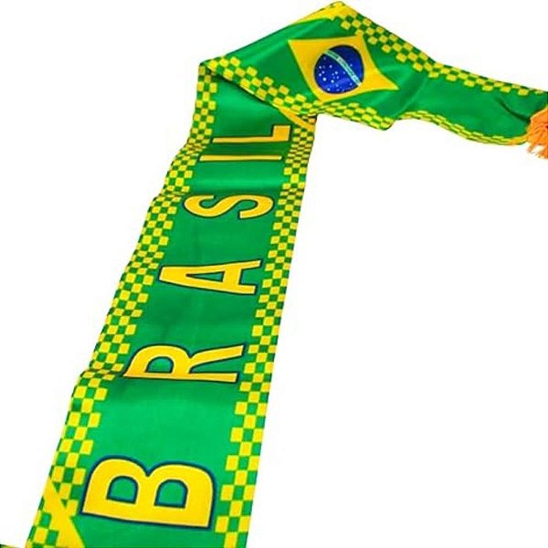 Copa do mundo faixa cachecol brasil tecido - nyr festas (pct.c/12)