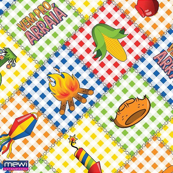 Tnt estampado 1,40m 40g arraia junino - mewi (rl-10mts)