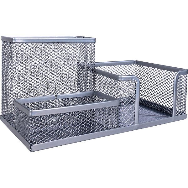 Acessorio para mesa aramado 3 reparticoes prata - yins (unidade)