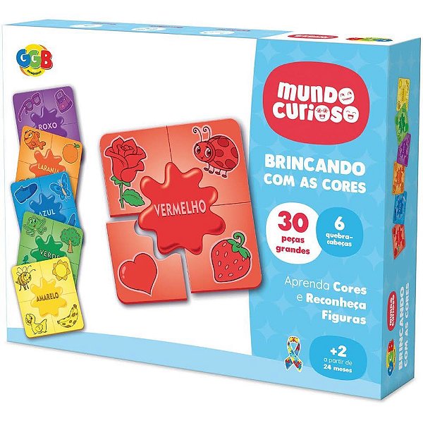 Brinquedo pedagogico brincando com as cores 30pcs - ggb plast (unidade)