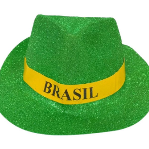 Copa do mundo chapeu brasil plast.c/glitt(sortido) - nyr festas (pct.c/12)