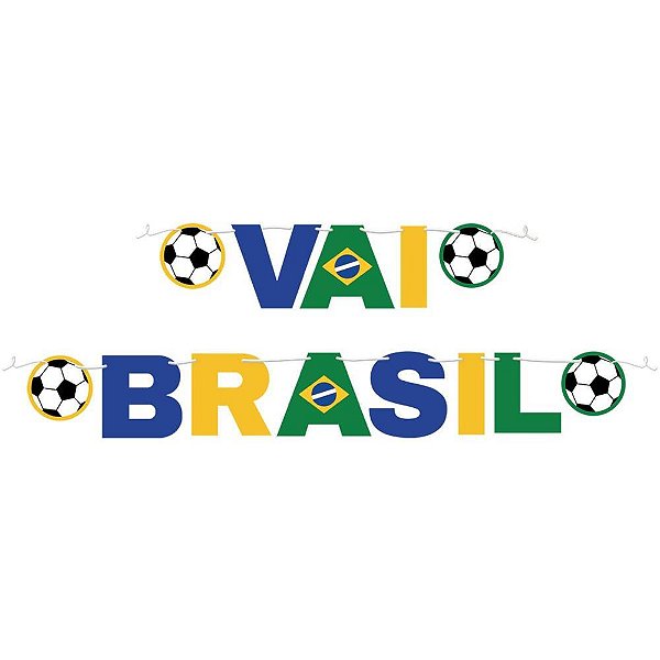 Copa do mundo faixa decorativa vai brasil - festcolor (unidade)