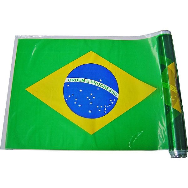 Copa do mundo bandeira do brasil 38cmx25m - goldplas (rolo)