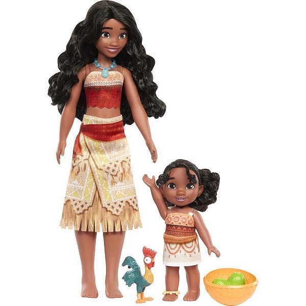 Boneca disney moana e irma cj familia 2-pack - mattel (unidade)