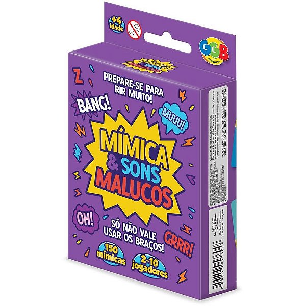 Jogo de cartas mimica e sons malucos 75cartas - ggb plast (unidade)