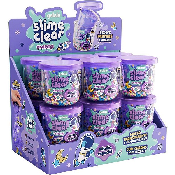 Slime clear charm missao espacial - doce brinquedo (dp.c/12)