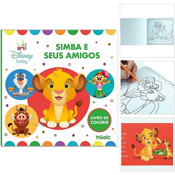 Livro de colorir rei leao 24pgs 24x24cm - magic kids (unidade)