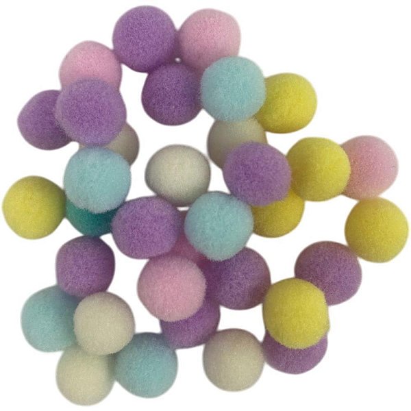 Aviamento pompom multicolor.1 15mm c/100unid. - art lille (pacote)