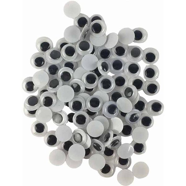 Artesanato olho movel 10mm preto - art lille (pct.c/100)