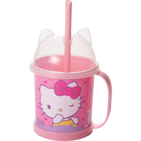 Caneca decorada hello kitty ludica c/tampa 360 - plasutil (unidade)