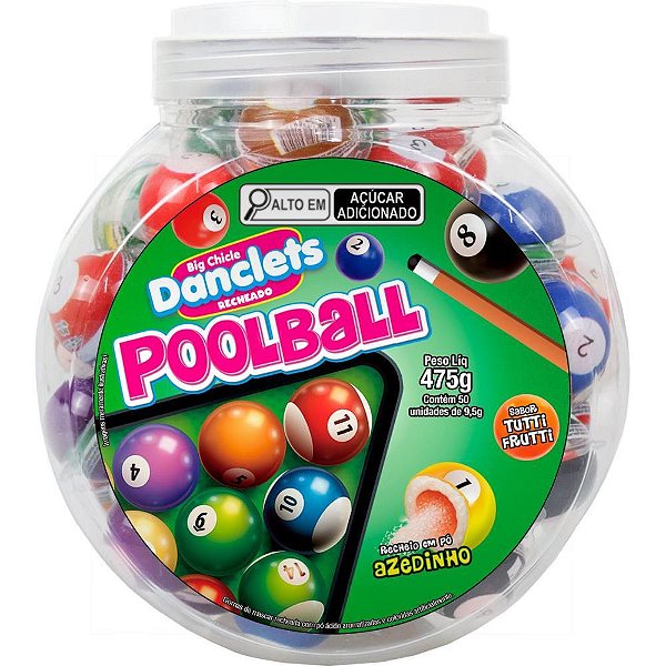 Doce danclets pool ball c/recheio(s - danilla foods (pote-50)