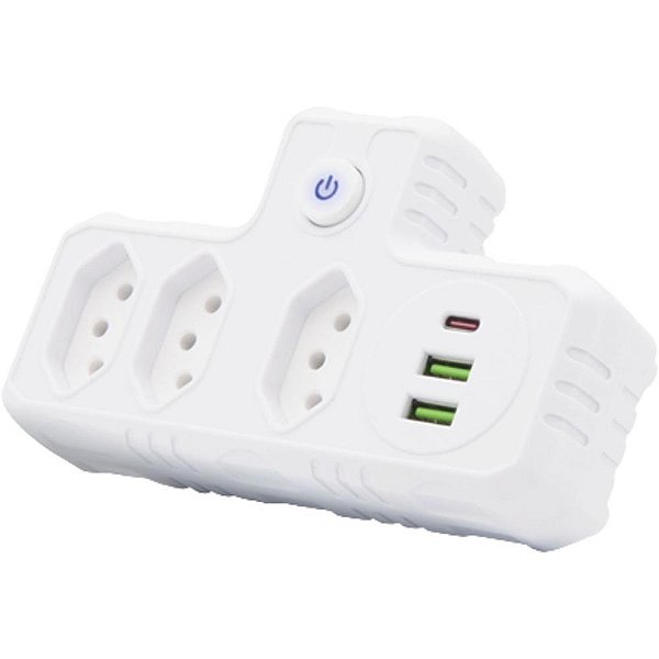 Adaptador para tomada multifuncional universal bivol - flex (unidade)