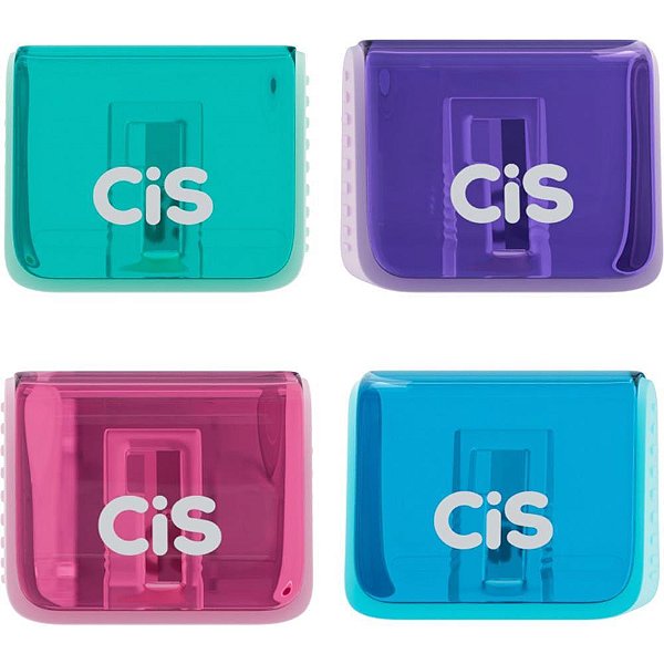 Apontador com deposito cis 322 4 cores sortidas - sertic (dp.c/24)