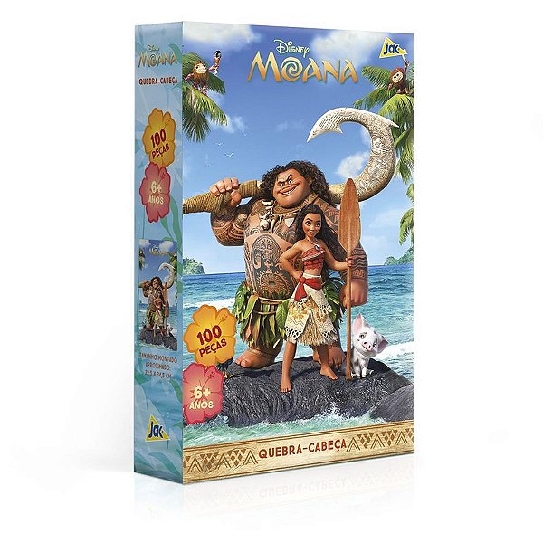 Quebra-cabeca cartonado moana 100pecas - toyster (unidade)
