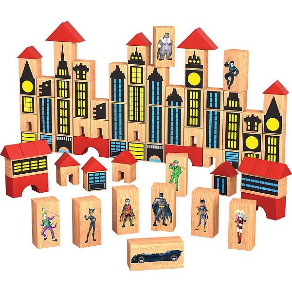 Brinquedo pedagogico madeira batman pequeno eng. 100pcs - ggb plast (unidade)
