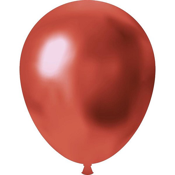 Balao 9 liso cromado vermelho metalico - festcolor (pct.c/25)