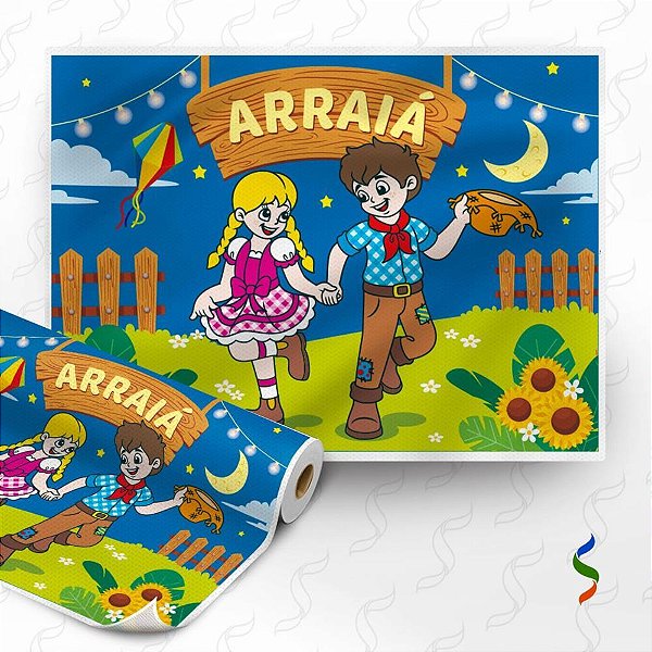 Festa junina tnt 1,40m painel noite de arra - supper (rl-25mts)