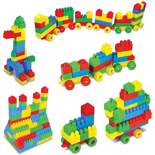 Brinquedo para montar meu mundo criativo 96pcs - ggb plast (unidade)