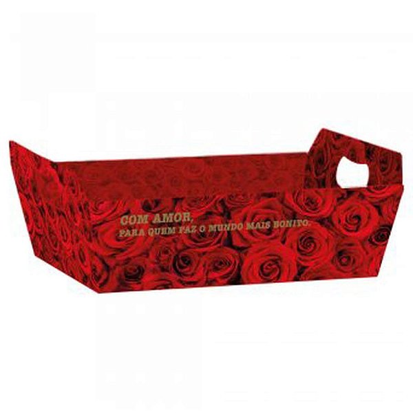 Cesta de papel scarlet p 21,5x8x15cm - xingo embalagens (pct.c/04)