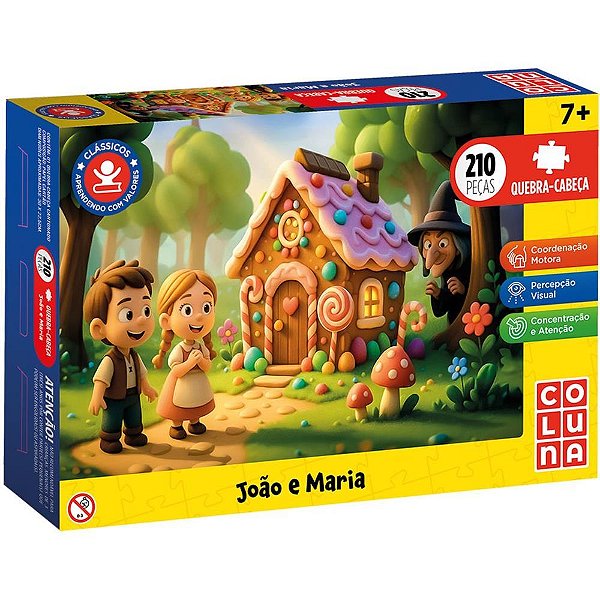 Quebra-cabeca cartonado joao e maria 210 pecas - coluna (unidade)