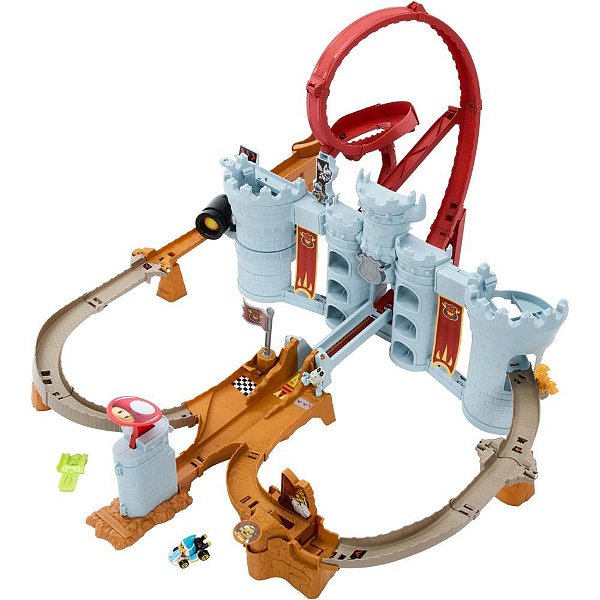 Hot wheels mario kart mario kart pista castel bowser - mattel (unidade)