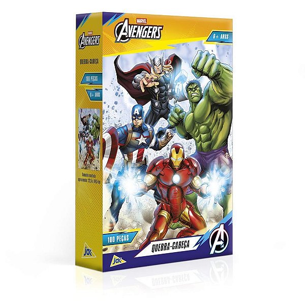 Quebra-cabeca cartonado os vingadores 100pcs - toyster (unidade)