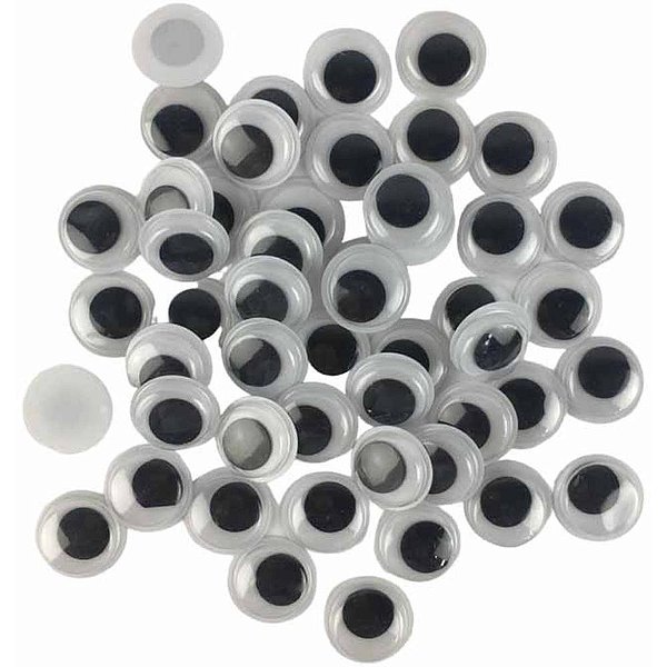 Artesanato olho movel 15mm preto - art lille (pct.c/50)