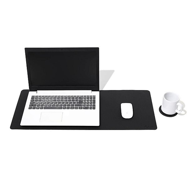 Mouse pad deskpad courino preto 30x70cm - cavia (unidade)