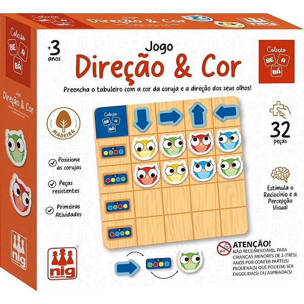 Brinquedo educativo direcao e cor 32pecas - nig brinquedos (unidade)