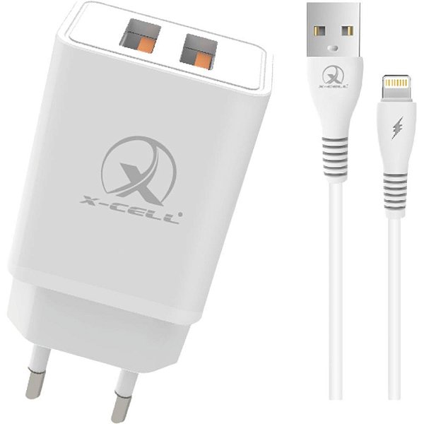 Carregador celular de parede 2x1 cabo usb 6a+ios 1m com car - flex (unidade)