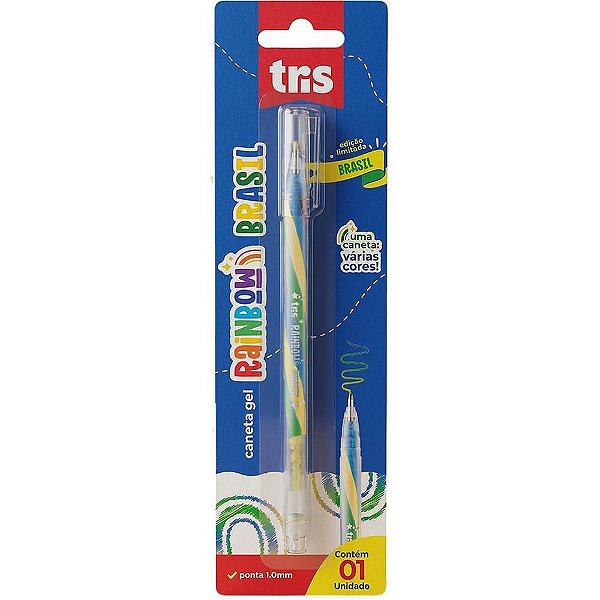 Copa do mundo caneta gel tris rainbow brasil - summit (unidade)