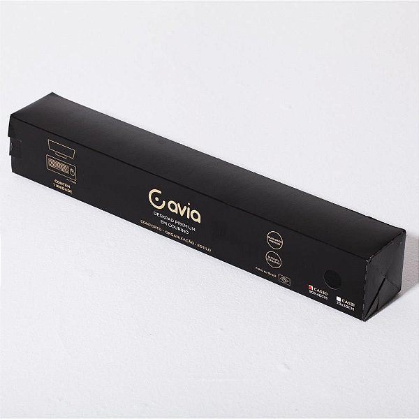 Mouse pad deskpad courino preto 40x90cm - cavia (unidade)