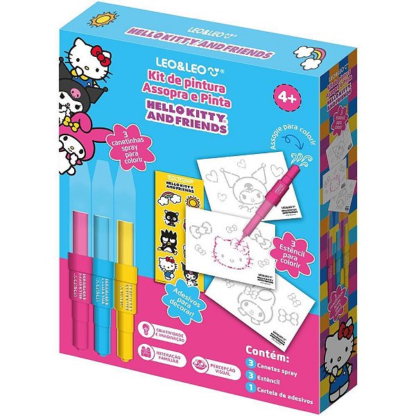 Brinquedo para colorir hello kitty kit pintura assopr - leonora (unidade)