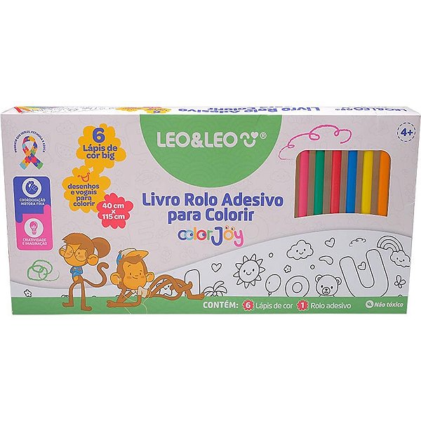 Livro de colorir color joy rolo adesivo educati - leonora (unidade)