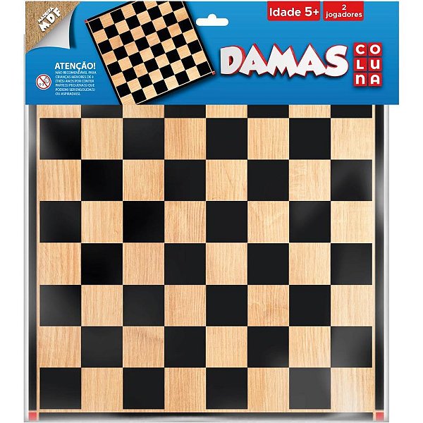 Jogo de tabuleiro dama de madeira na solapa - coluna (unidade)