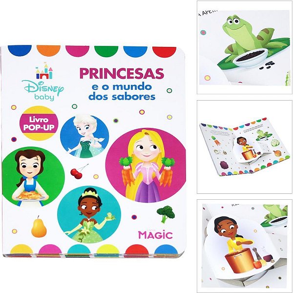 Livro infantil ilustrado pop-up princesas 8pgs 18x14cm - magic kids (unidade)
