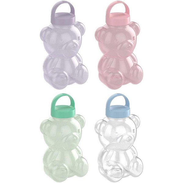 Garrafa plastica urso 3d (sortido) - plasutil (unidade)