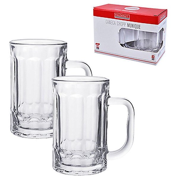 Caneca de vidro chopp munique 430ml - western (kit.c/02)