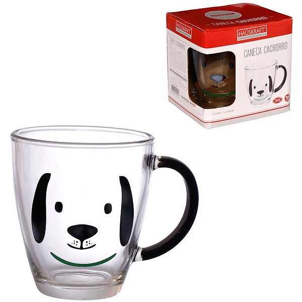 Caneca de vidro cachorrinho 365ml - western (unidade)