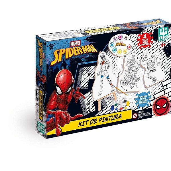 Brinquedo para colorir spider-man kit pintura - nig brinquedos (unidade)