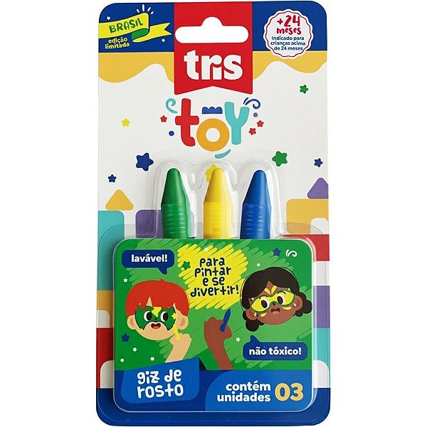 Copa do mundo giz facial tris toy verde/amar - summit (blister)