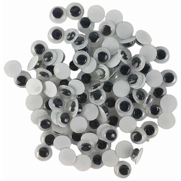 Artesanato olho movel 8mm preto - art lille (pct.c/100)