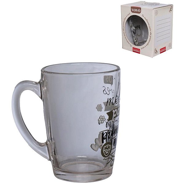 Caneca de vidro promovido vovo 320ml - western (unidade)