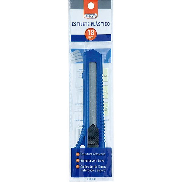 Estilete largo 18mm plastico (sortido) - brw (unidade)