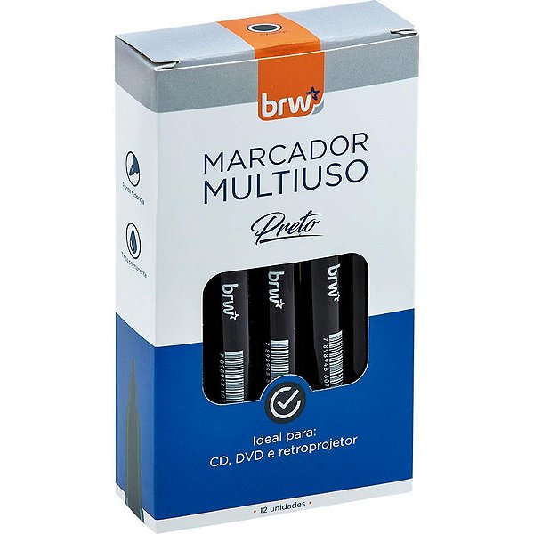 Caneta para cd 2.0mm preto - brw (cx.c/12)