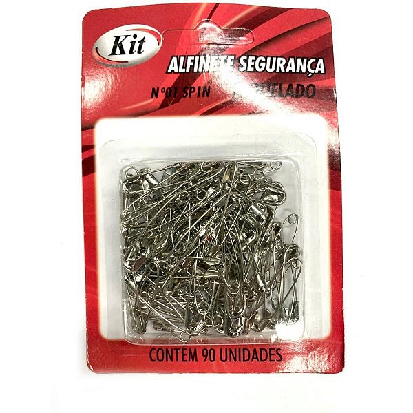 Alfinete seguranca n.01 niquelado - kit (ct.c/90)