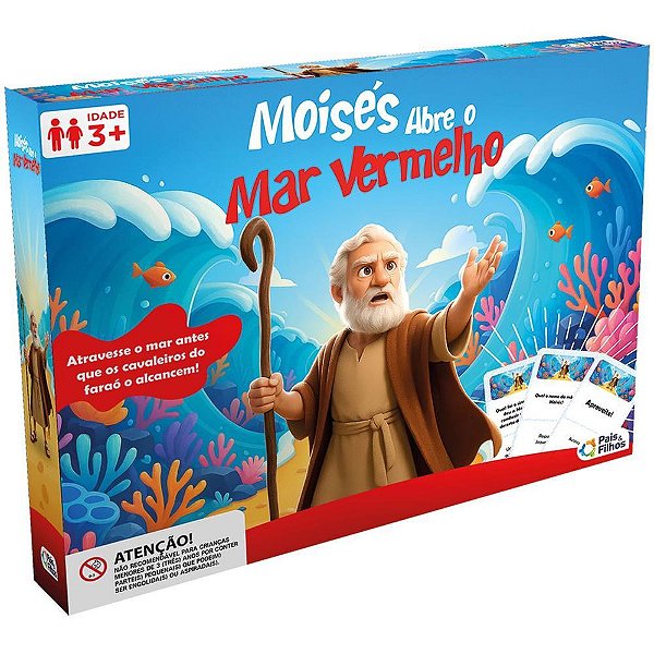 Jogo de tabuleiro moises abre o mar vermelho - pais e filhos (unidade)