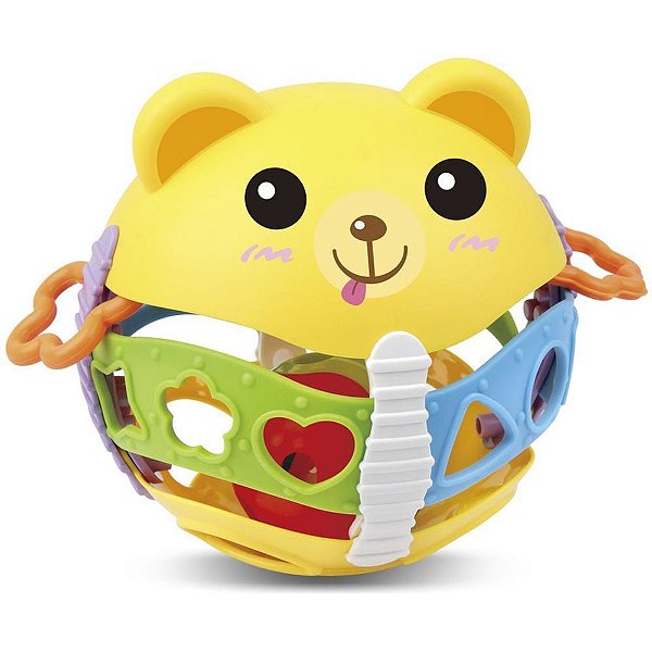 Brinquedo para bebe roly poly c/chocalho e formas - maral (unidade)