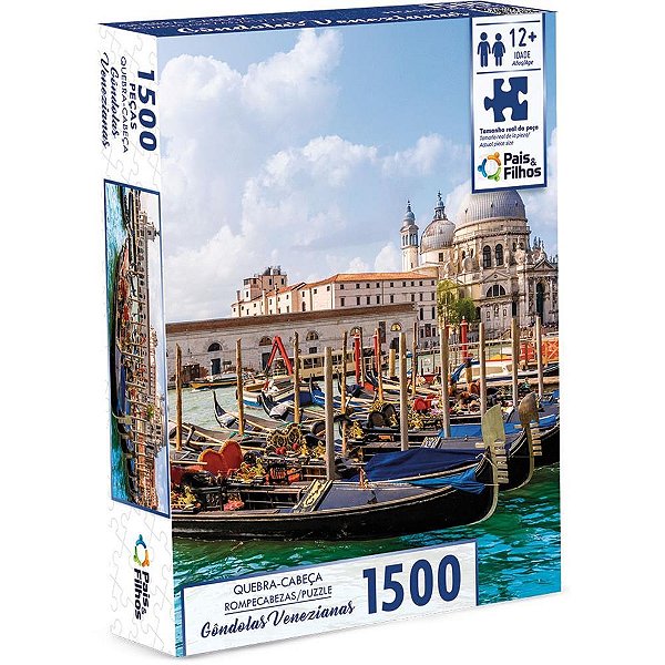Quebra-cabeca cartonado gondolas venezianas 1500 pecas - pais e filhos (unidade)