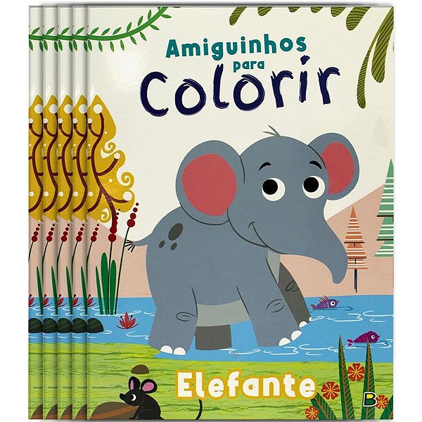 Livro infantil colorir amiguinhos p/color.elefante 10 - todolivro (pct.c/05)
